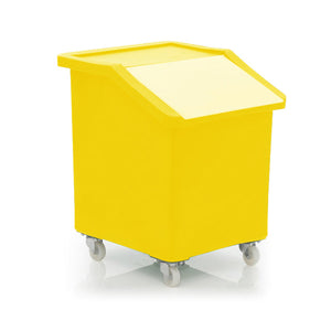 89 Litre Food Approved MDPE Ingredients Trolley Mobile Bin with Flap Lid