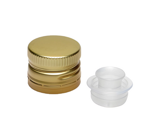Capuchon en plastique doré de 31,5 mm avec témoin de manipulation pour verseur d'huile
