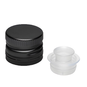 Capuchon de versement d'huile en plastique noir avec témoin de falsification de 31,5 mm