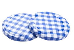 Capsules à visser à motif vichy bleu de 63 mm