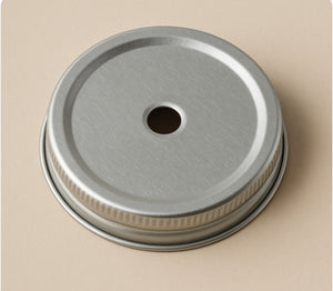 Cap en argent 70 mm à 1 trou pour Mason Mug