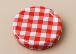 Caps en vichy rouge 70 mm 1 pièce – Paquet de 12