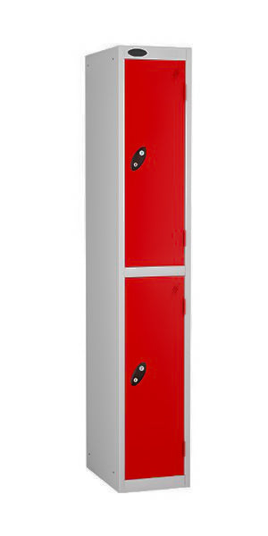 2 Door Steel Locker 305 x 460 x 1760mm Anti-Bacterial Powder Coated Mild Steel