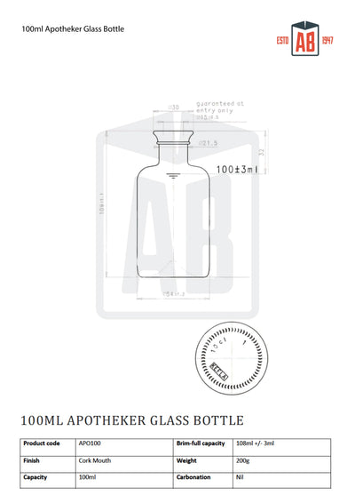 100ml Bouteille en Verre Apotheker
