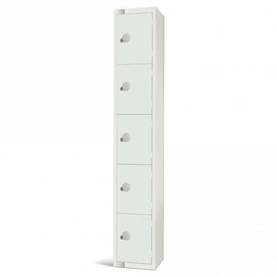 All White Steel Locker with Cam Key Lock, 450mm Depth