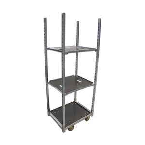 Chariot de plantes danois avec 3 étagères réglables – 715x565x1250mm, cadre en acier galvanisé