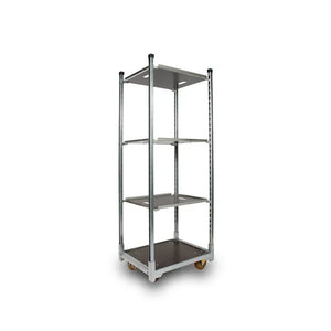 Chariot de plantes danois avec 3 étagères réglables – 715x565x1900mm, cadre en acier galvanisé