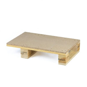 ISPM 15 treated chipboard display pallet 600x400x126mm with 200kg dynamic capacity
