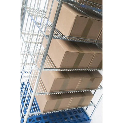 Conteneur à roulettes 3 côtés – 810x720x1808mm, 6 étagères, galvanisé à chaud, base en plastique