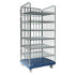 Conteneur à roulettes 3 côtés – 810x720x1808mm, 6 étagères, galvanisé à chaud, base en plastique