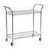 Chrome Wire 2 Shelf Tray Trolley - 210kg Capacity