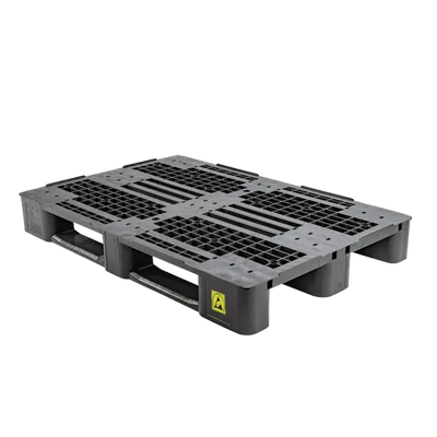 Palette en plastique ESD – 1200x800x145mm – Antistatique 1300kg Charge dynamique Conductive HDPE