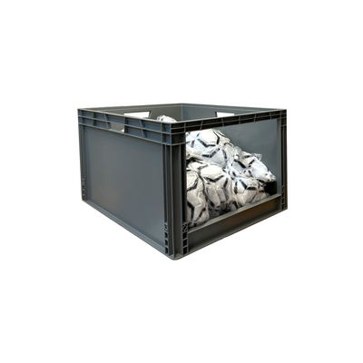 Boîte empilable en plastique Euro – 800x600x445mm – 185 Litres – Ouverture de prise