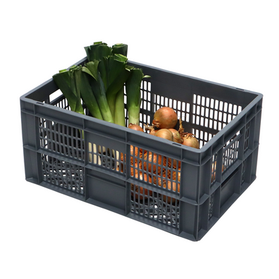 Boîte empilable en plastique Euro – 600x400x290mm – 55L – Perforée