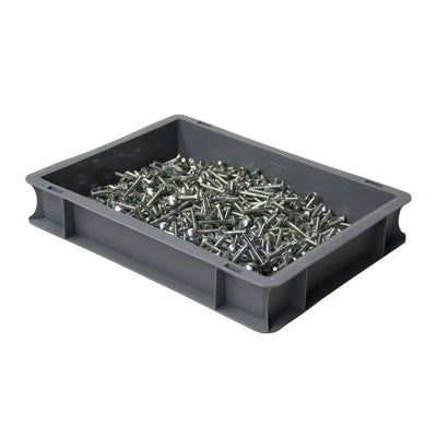 Plateau empilable en plastique Euro – 400x300x70mm – Capacité 6L – Base et côtés fermés