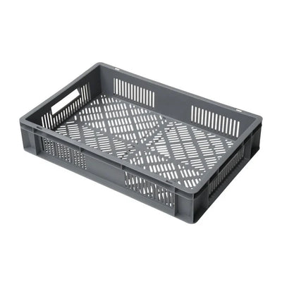 Plateau empilable en plastique Euro – 600x400x120mm – 20L – Perforé