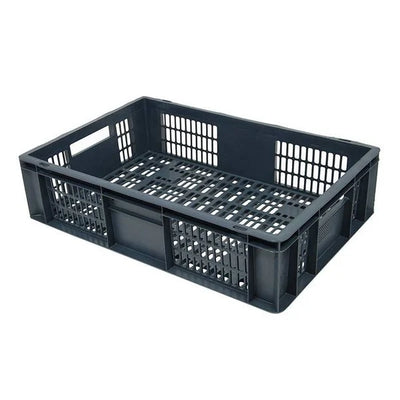 Plateau empilable en plastique Euro – 600x400x150mm – 27 litres – Perforé