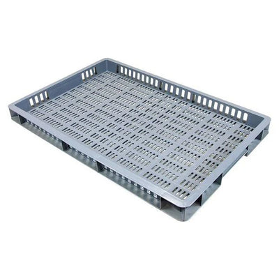 Plateau empilable en plastique Euro – 600x400x50mm – Capacité 8L – Base et côtés perforés