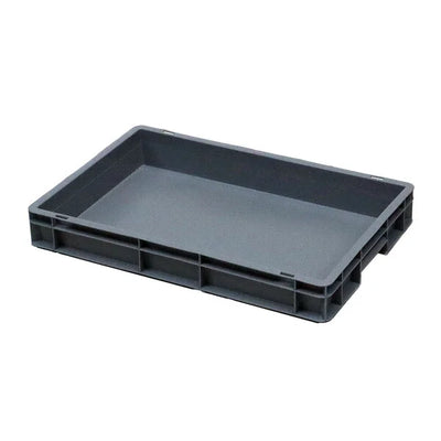 Plateau empilable en plastique Euro – 600x400x80mm – Capacité 15L – Base et côtés fermés