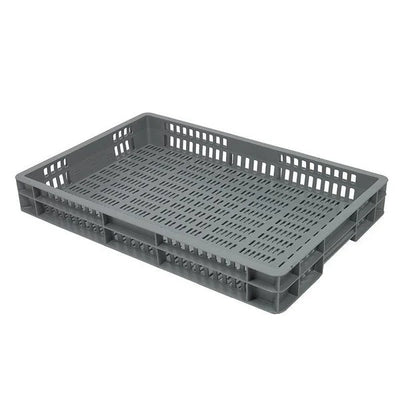 Plateau empilable en plastique Euro – 600x400x80mm – Capacité 15L – Perforé