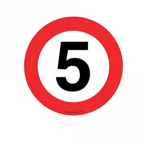 5MPH Speed Limit Floor Marker Graphic Sign – 430mm Diameter Slip Resistant Graphic