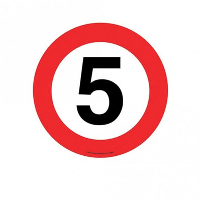 5MPH Speed Limit Floor Marker Graphic Sign – 430mm Diameter Slip Resistant Graphic