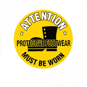 Protective Footwear Must be Worn Floor Marker Graphic Sign – 430mm Diameter