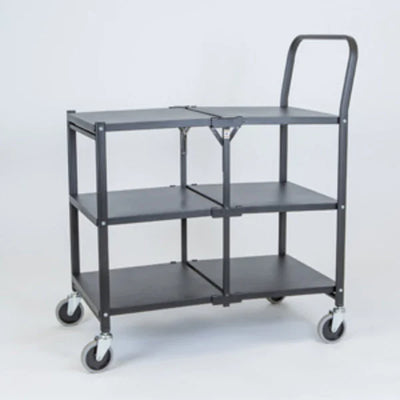 Chariot Poussoir Pliable – 860x490x1005mm – 3 Niveaux, Étagères Solides, Pliable, Capacité de 135kg