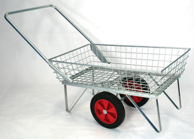 Garden Centre Trolley with Single Basket & 2 Wheels (Heavy Duty Wire Basket)