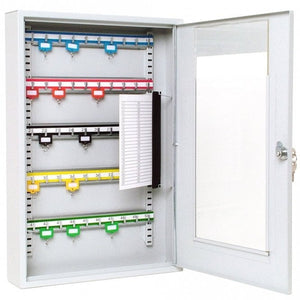 Wall Mounted Heavy Duty Single Door Key Control Cabinet with Cam Lock - 50-150 Keys