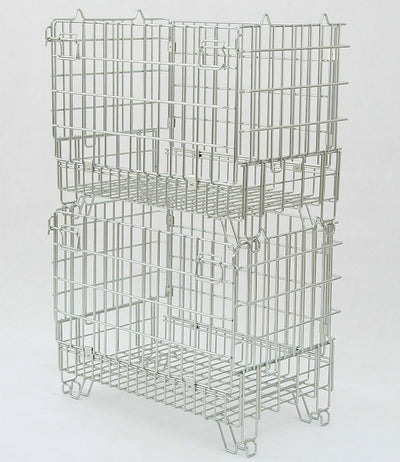 Folding Mesh Container 800 x 600 x 680mm – Stackable Wire Container | 400kg Capacity
