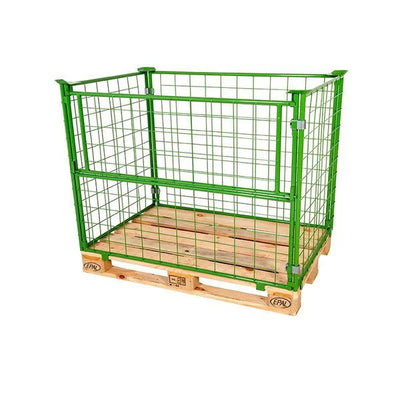 Collier de palette en fil pliant – 1200x800x1000mm – Vert – Convertisseur de palette Euro