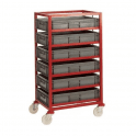 Mobile Shelf Tray Rack Trolley with Euro Containers