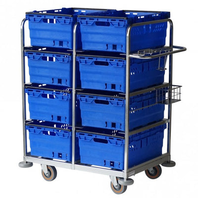 Multi-Tier Merchandise Order Picking Trolley 500kg - 8 Tote Box Capacity