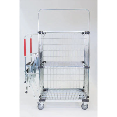 Chariot de prélèvement de commandes - 1600x640x1800mm - Marches pliantes - Capacité de 450kg