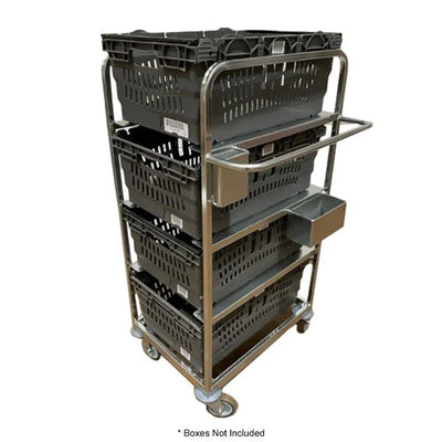 Chariot de prélèvement de commandes - 590x615x1170mm - Sans boîtes - Acier BZP avec roulettes pivotantes