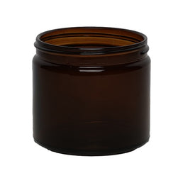 250ml Amber Gloss Sprayed Squat Glass Jar – UV Protective Cosmetic & Pharmaceutical Container