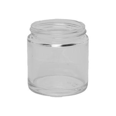 100ml Clear Squat Glass Jar – White Flint Cosmetic Container – Wide Mouth Beauty Jar