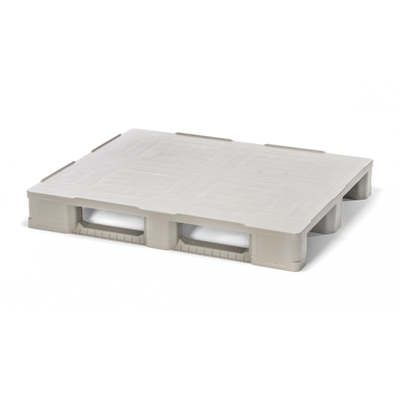 Palette en plastique – 1200x1000x160mm – PP recyclé, plateau fermé, 3 coureurs