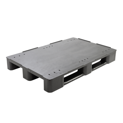 Palette en plastique renforcé – 1200x800x145mm – Plateforme fermée – Bord surélevé – Charge dynamique de 1600kg – Charge statique de 7000kg – 3 patins