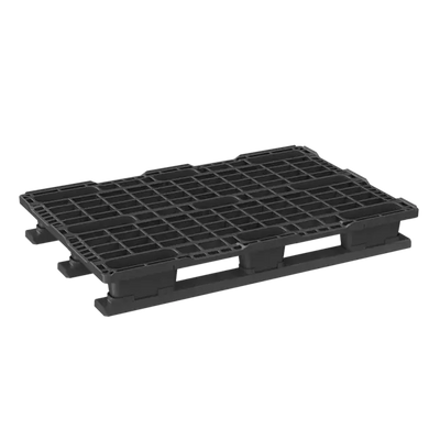 Palette en plastique – 1200x800x155mm – Avec rebord – 3 patins – Empilable – Charge dynamique de 900kg – 6.9kg