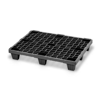Palette d'affichage en plastique empilable – 800x600x130mm – Plateforme fermée – HDPE – Charge dynamique de 1000kg