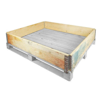 Collier de Palette en Bois – 1200x1000x200mm – Utilisé – Pliable avec 4 Charnières – Mur de Palette Empilable