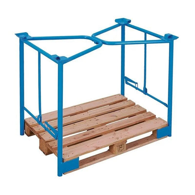 Convertisseur de palette – 1200x1000x800mm – Métal bleu, pliable avec fonction de serrage