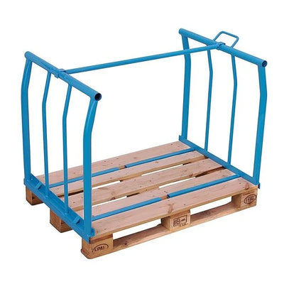 Convertisseur de palette – 1200x800x800mm – Cage en métal pliable avec support de bord supérieur, bleu