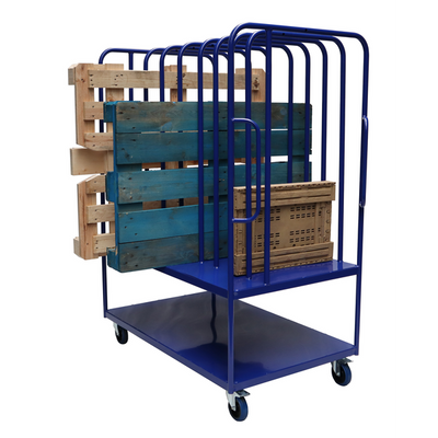 Conteneur à roulettes pour réparation de palettes – 1342x800x1711mm – Ajustement personnalisé pour les planches EPAL