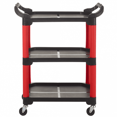 Plastic 3 Shelf Tray Trolley, 100kg Load Capacity, 965 x 657 x 430mm