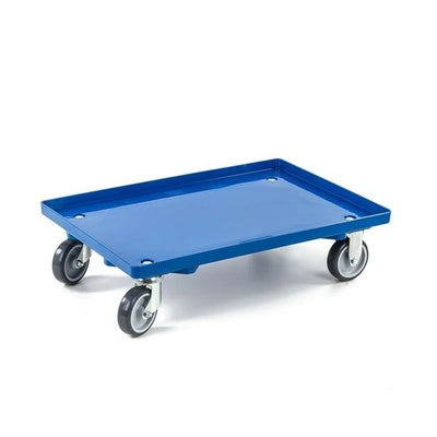 Dolly en plastique – 615x415x175mm – Base fermée, bleue, empilable