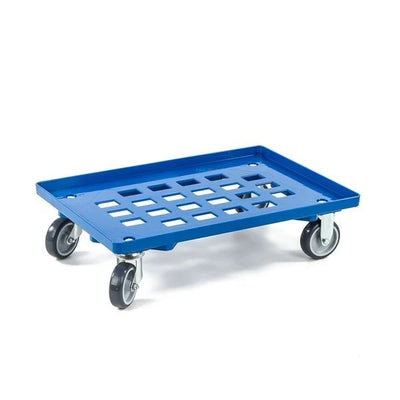 Dolly en plastique – 615x415x175mm – Base en grille, bleu, empilable