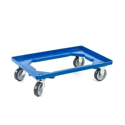 Dolly en plastique – 615x415x175mm – Base ouverte, bleue, empilable